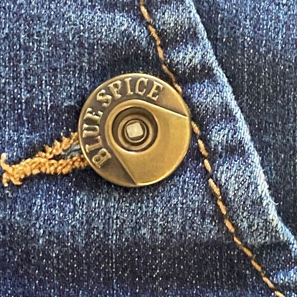 Women’s Sailor Button Front Denim Shorts Size 7 Dark Wash Stretch High Waist - Picture 4 of 7